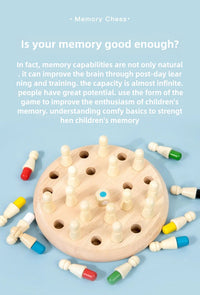 Wooden Memory Match Stick Chess Color Game Board Puzzles Montessori Educational Toy Cognitive Ability Learning Toys For Children