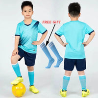 Boys' Polyester Soccer Uniform Set with Jersey, Tracksuit and Socks
