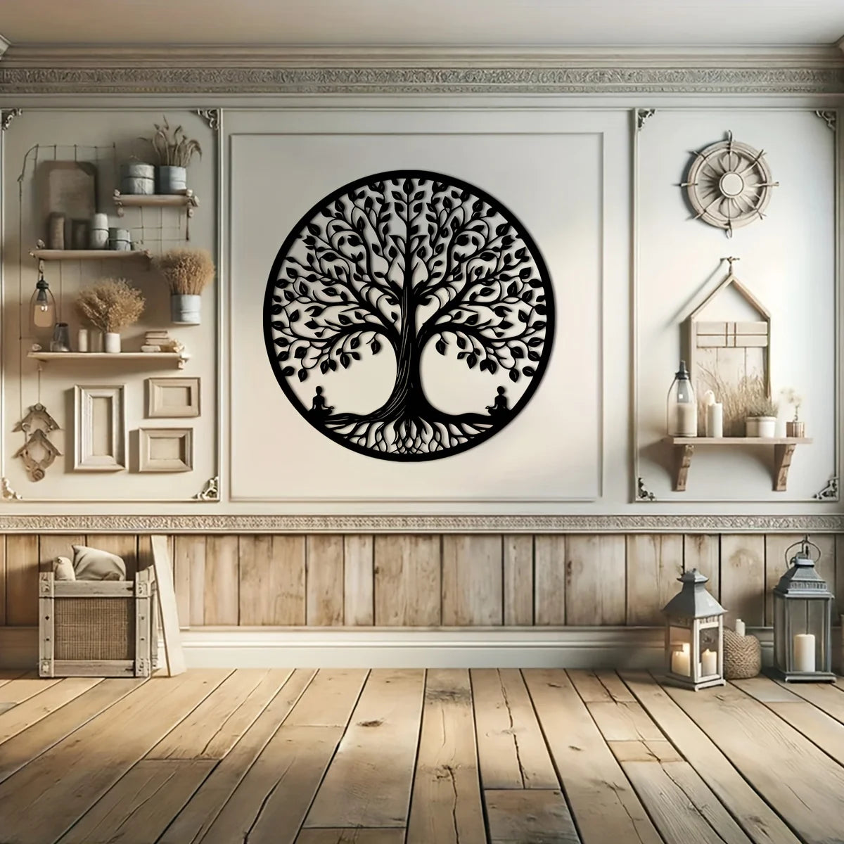 [Nature Tree] Retro Iron Tree of Life Wall Art 1pc, Metal Laser Cut Line Art, Nature-Inspired Home Decor - Buy online at  Vibe In Cart.