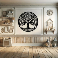 [Nature Tree] Retro Iron Tree of Life Wall Art 1pc, Metal Laser Cut Line Art, Nature-Inspired Home Decor - Buy online at  Vibe In Cart.