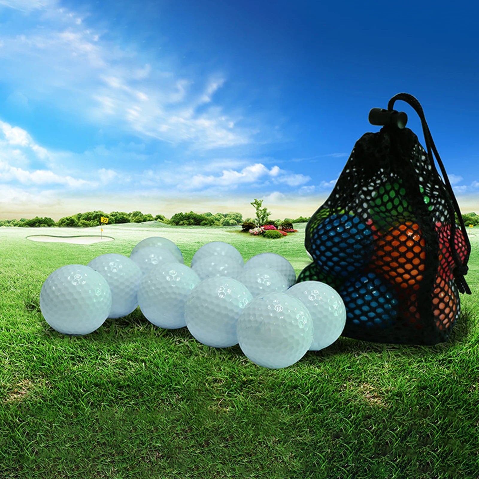 Mesh Storage Pouch for Golf and Tennis Balls with Hook