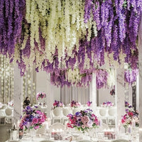 36/24 PACK Artificial Fake Wisteria Flowers Hanging Garland for Wall Outdoor Garden Wedding Party Decoration Home Interior Decor - Buy online at  Vibe In Cart.