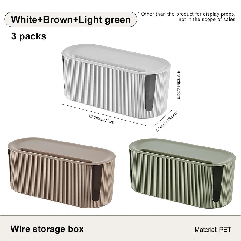 Rectangle Wire and Cable Storage Organizer Box for Earphone and Electric Wires