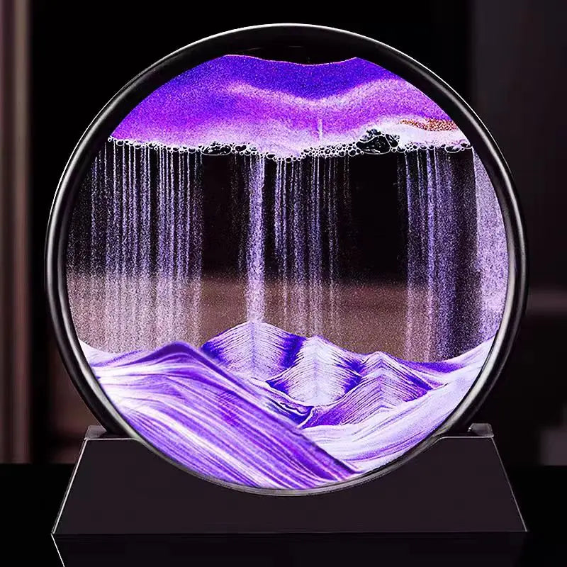 3D Moving Sand Art Picture Round Glass Deep Sea Sandscape Hourglass Quicksand Craft Flowing Sand Painting Office Home Decor Gift - Buy online at  Vibe In Cart.