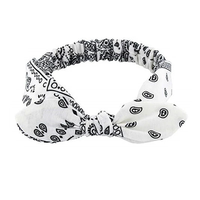 Women's Geometric Acrylic Elastic Headbands with Cross Knot