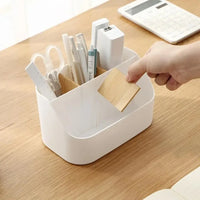 Partitioned Office Storage Box With 5 Compartments And Detachable Dividers