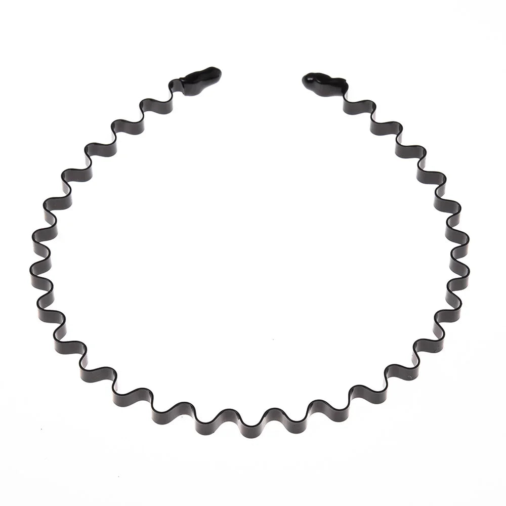 6/1pcs Fashion Metal Hair Band for Men Women Unisex Black Waved Hair Head Hoop Sports Headband Hairband Hair Accessories - Buy online at  Vibe In Cart.