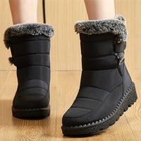 Boots Waterproof Fur Boots For Snow Women's Winter Shoes Low Heels Women Middle Boots Winter Footwear Warm Combat Shoes Woman - Buy online at  Vibe In Cart.
