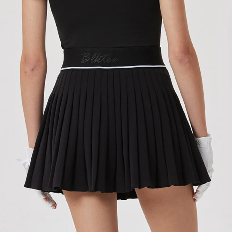 Spring Women High Waist Pleated Skirt Golf Tennis High-end Fashion New Sports Skort with Inner Shorts Ladies Golf Wear