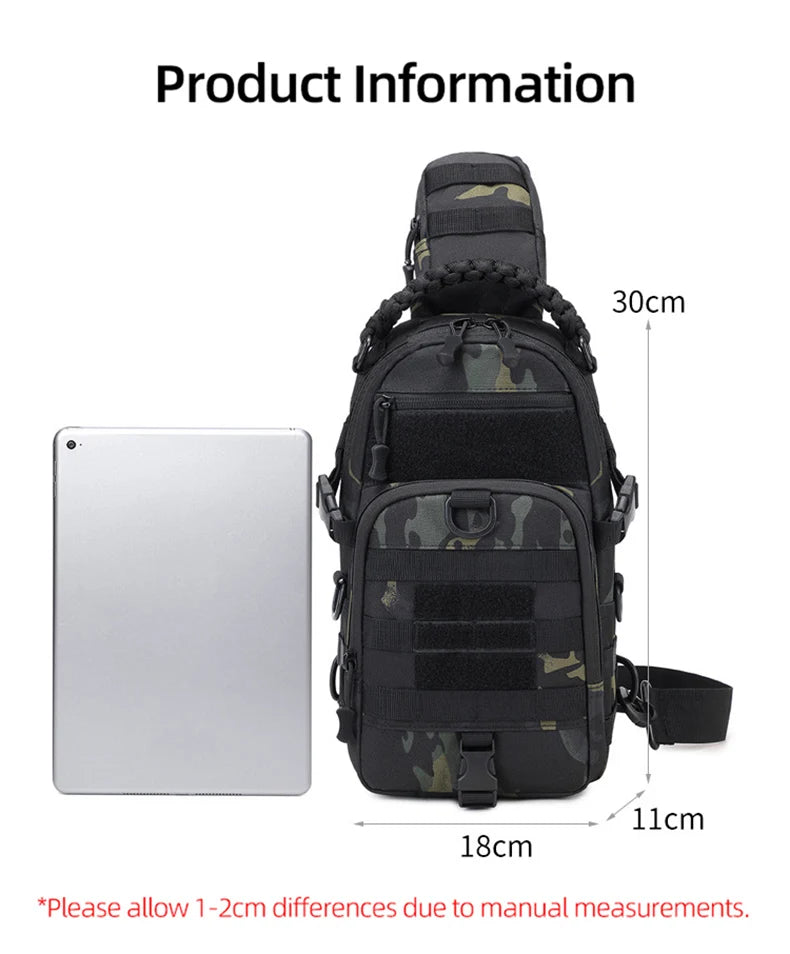 Men's Camping Chest Bag Tactical Sports Shoulder Outdoor Fanny Pack Hiking Climbing Cycling Fishing MOLLE System Sling Bags - Buy online at  Vibe In Cart.