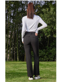 Women's High Waist Flared Golf Trousers Full Length