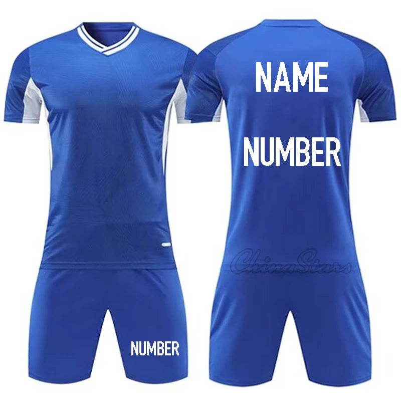 Unisex Short Sleeve Quick Dry Polyester Soccer Jersey Set