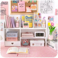 Double Layer Desktop Organizer Rack for Stationery Storage