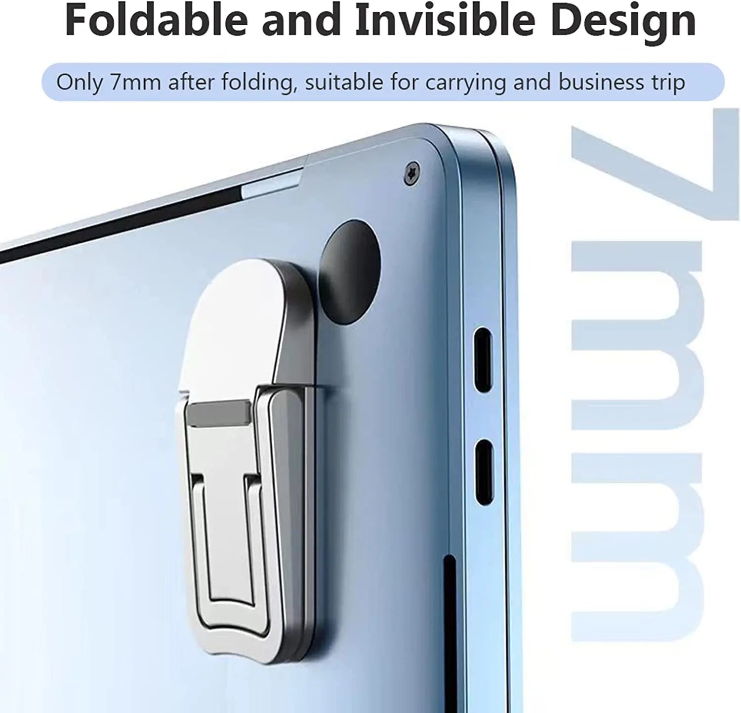 Adjustable Folding Mini Portable Laptop Stand in Black and Silver