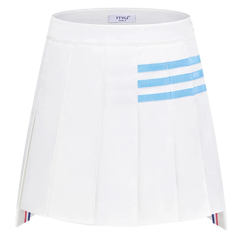 Women's High-Waist Pleated Golf Skort with Shorts XS-XL Cotton Polyester