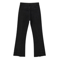 Brown Baggy Flare Jeans for Men Cotton Casual Pants