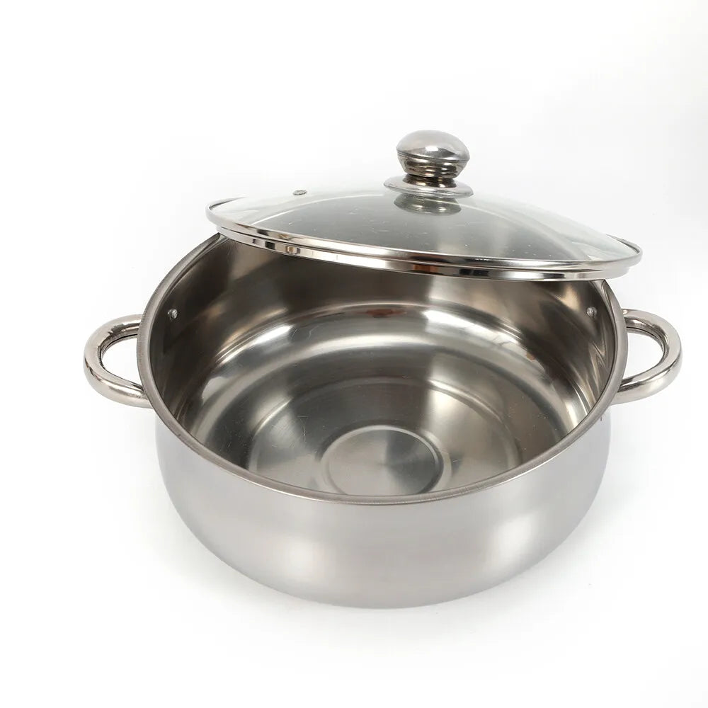 5 Tier Stainless Steel Steamer Pot Set 28cm Stackable with Glass Lid