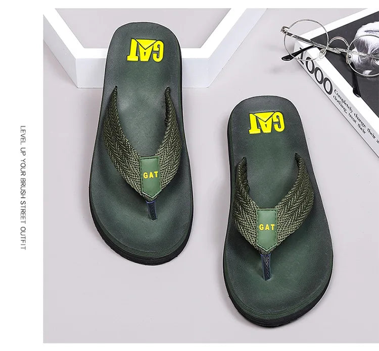 Men's GAT Flip-Flops Wide Strap Non-Pinch Retro Outdoor Anti-Slip Breathable British Style Sandals Beach Shoes - Buy online at  Vibe In Cart.