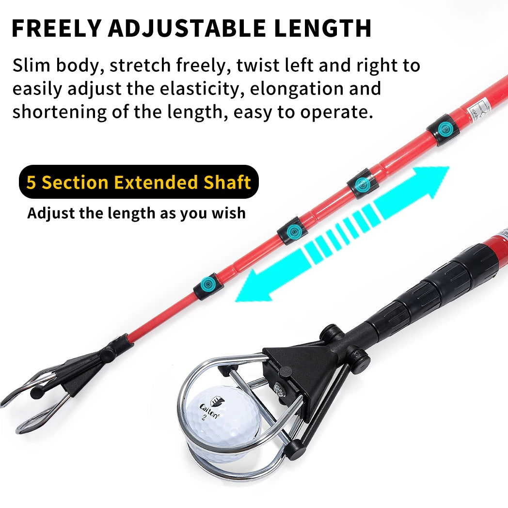 6FT/15FT Golf Ball Retriever, Telescopic Aluminum Pole, Durable and Lightweight, Easy to Use, Ideal for Quick Ball Retrieval - Buy online at  Vibe In Cart.