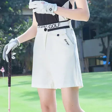 TTYGJ Women High Waist Golf Shorts Summer Quick-dry Sports Trousers Breathable Golf Apparel Ladies Elastic Slim Short Pant XS-XL