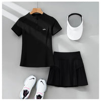 DRUR 2pcs Tennis Skirt Set Women Summer Sports Suit 2 Piece Fitness Top Skort Sets Ladies Golf Wear Set Sportswear Outfits 2025 - Buy online at  Vibe In Cart.
