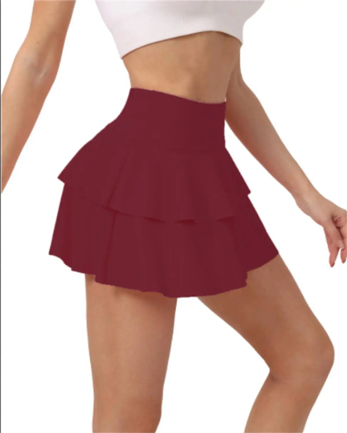 Front double-layer round-hem badminton and tennis skirt, women's running, fitness and yoga skirt, golf sports short skirt - Buy online at  Vibe In Cart.