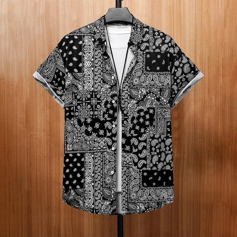Men's Long Sleeve Polyester Printed Shirt For Spring And Summer Daily Wear