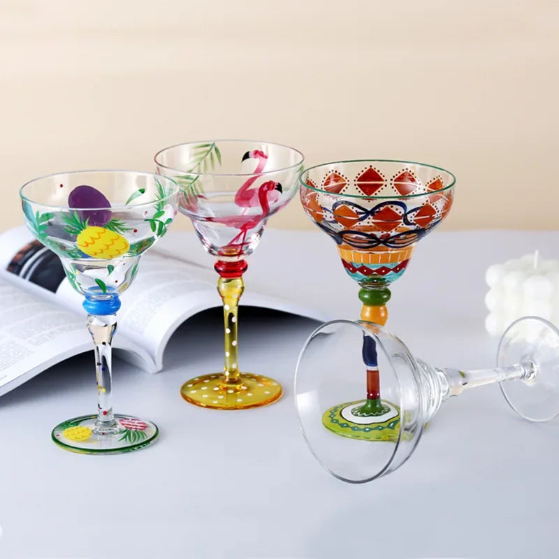 Handmade Colorful Margarita & Champagne Cocktail Glasses Set Creative Design for Home Bar Wedding Party Elegant Unique Drinkware - Buy online at  Vibe In Cart.