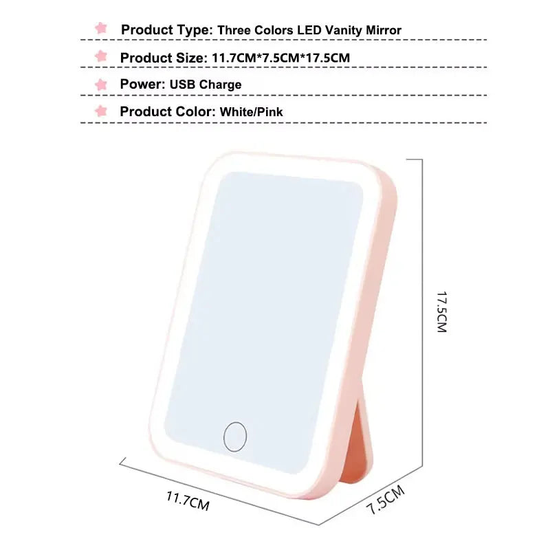LED Smart Student Dormitory Desktop Fill Light Small Mirror, Makeup Mirror With Light,Girls Bedroom Dressing Table Mirro - Buy online at  Vibe In Cart.