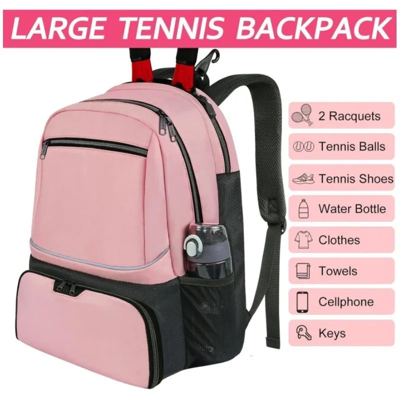 Professional Racquet Backpack - Tour-Grade Tennis Bag with Ventilated Shoe Zone & Multi-Layer Storage (Sport Gear Organizer) - Buy online at  Vibe In Cart.