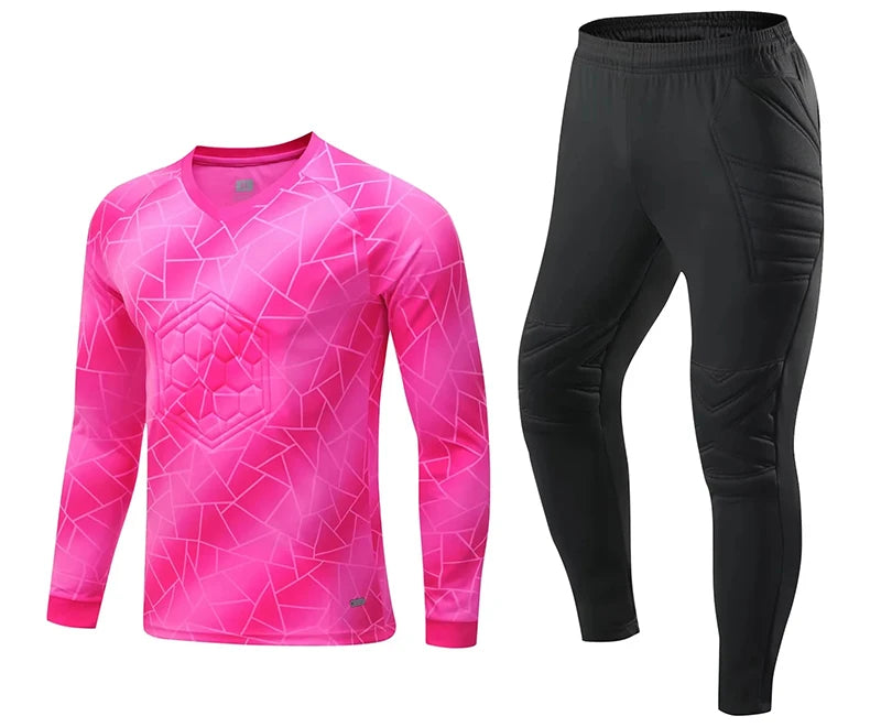 Unisex Polyester Soccer Goalkeeper Uniform with Long Sleeve Top and Pants
