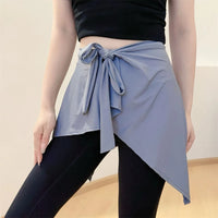 Women Solid Color Yoga Tennis Up Skirt Athletic Workout Running Tie Up Wrap Skirts Hip Covering Asymmetrical Scarf - Buy online at  Vibe In Cart.