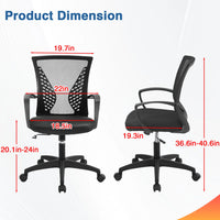 Office Chair Mesh Chair Ergonomic Computer Desk Chair Mid Back Swivel Lumbar Support with Armrest - Buy online at  Vibe In Cart.