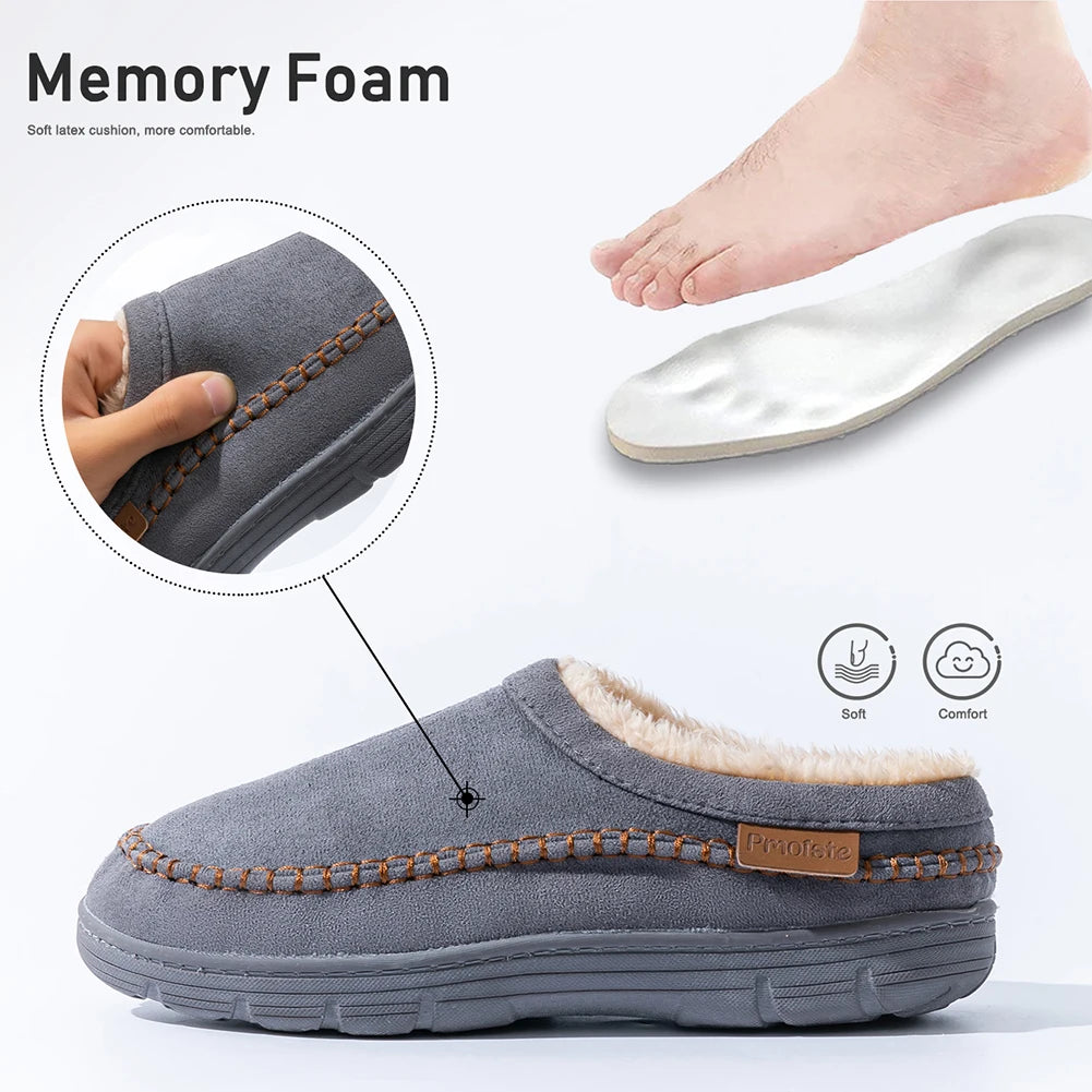 Pmoiste Soft Faux Suede House Slippers Men Comfortable Warm Cushion Designer Mark Line Living Room Shoes Slip-on Winter Indoor - Buy online at  Vibe In Cart.