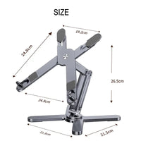 Adjustable Foldable Aluminum Laptop Stand for 10-17 Inch Laptops and Tablets in Gray Silver