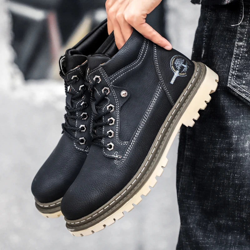 Autumn and Winter New Casual High-Top Men's Boots Men's Thick-Soled Short Boots Chelsea Boots Fashion Versatile Business Shoes Driving Shoes - Buy online at  Vibe In Cart.