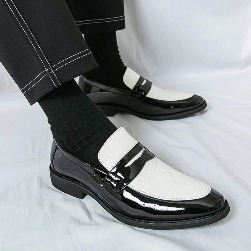 Loafers Shoes Men Color Blocked Business Casual Fashion Round Head Formal Wedding Shoes - Buy online at  Vibe In Cart.