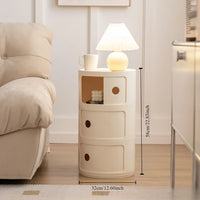 Round Cabinet with Sliding Doors -  Multi-Tiered Round Storage Unit for Living Room Bedroom - Buy online at  Vibe In Cart.