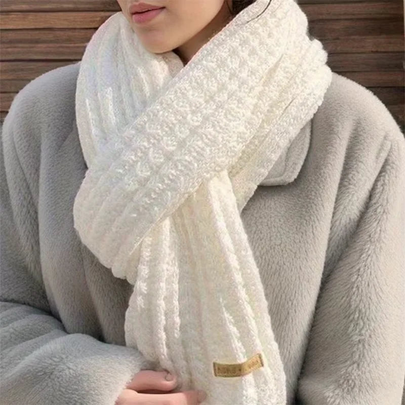 Women's Winter Thick Cotton Blends Scarf for Outdoor Use