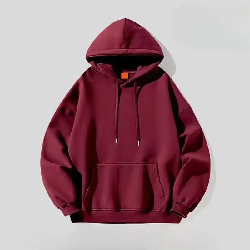 Men's hooded sweatshirt autumn and winter Y2K retro soft adult solid color autumn and winter street casual basic sweatshirt - Buy online at  Vibe In Cart.