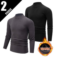 Men's Long-Sleeved Mock Neck Autumn Winter Casual Top