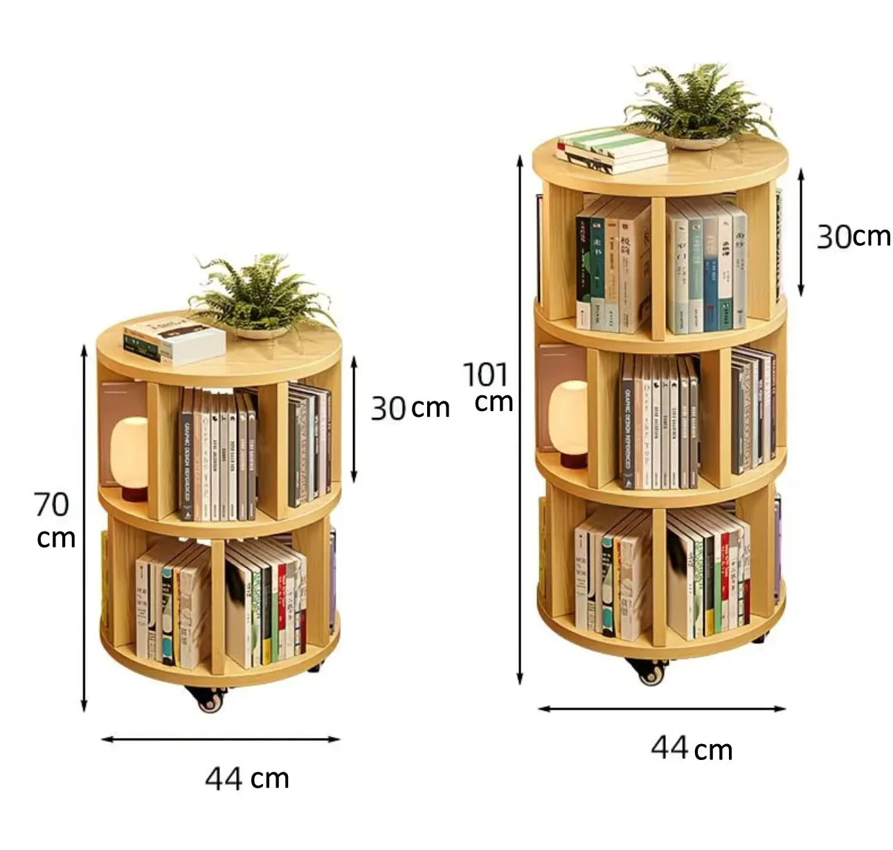 360° Rotatable Bookshelf Multifunctional Living Room Round Storage Rack Movable Children's Bookshelf - Buy online at  Vibe In Cart.