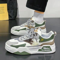 Men's Low-Top Lace-Up Skateboarding Shoes With Rayon Material