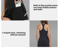 Tennis Dress for Women with Built in Shorts bra Womens Athletic Dresses Sleeveless Workout Skort badminton golf wear women