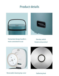 Mini Automatic Electric Rice Cooker with Steamer 1.2L for 1-2 People