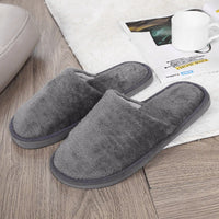 Men's Winter Slippers Warm Bedroom Plush Shoes Home Floor Soft Indoors Thin Velvet Solid Color Non Slip Half Drag Slipper - Buy online at  Vibe In Cart.
