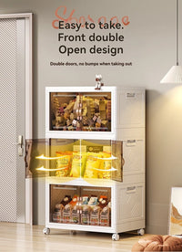 Folding storage cabinet, multi-layer large capacity, simple and modern transparent storage cabinet, clothes and toys storage - Buy online at  Vibe In Cart.