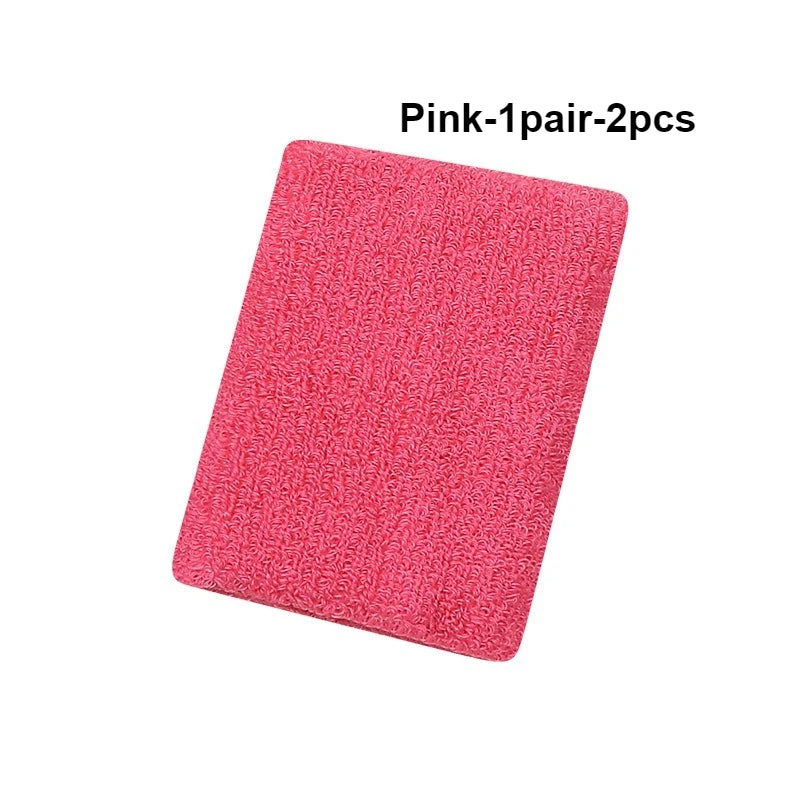 New Hot 1Pairs 2Pcs Set Breathable Cotton Wrist Sweatbands Sweat Absorbent Wristbands for Tennis Football Basketball Running Gym - Buy online at  Vibe In Cart.