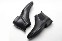 Men's Soft Leather Chelsea Ankle Boots with Zip, Sizes 7-13