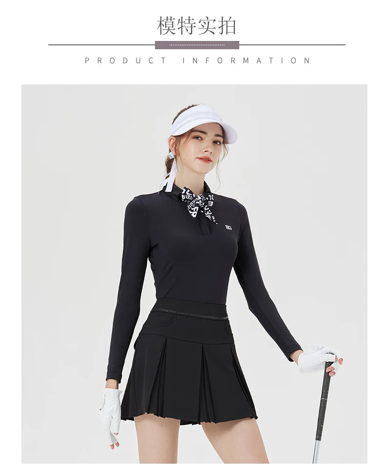 BG Golf Women's High Waist Short Skirt Slim Fit GOLF Jersey Clothing Sports Tennis Pleated Skort Ladies Golf Wear